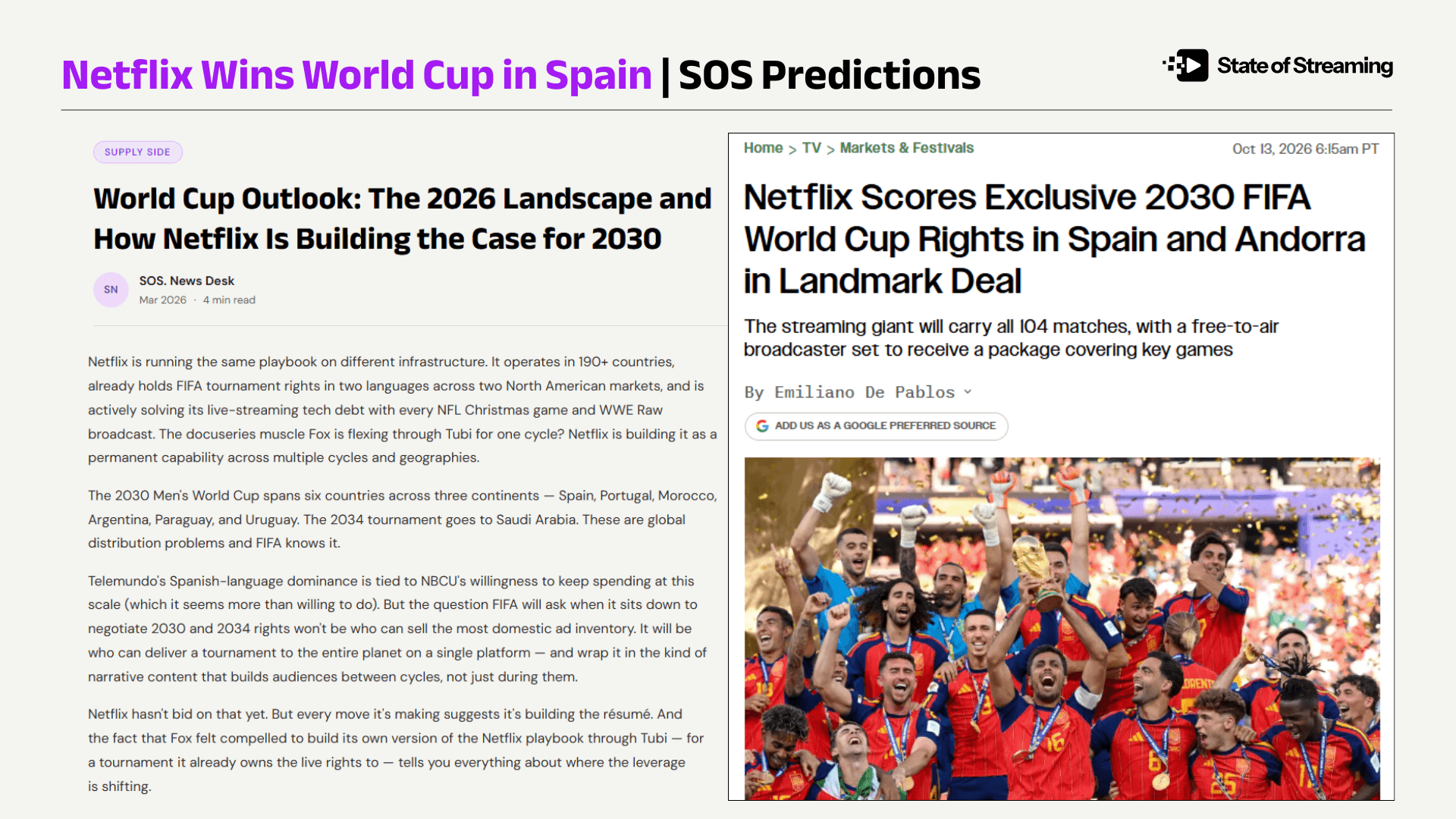 The Real Reason FIFA Gave Netflix the 2030 World Cup in Spain